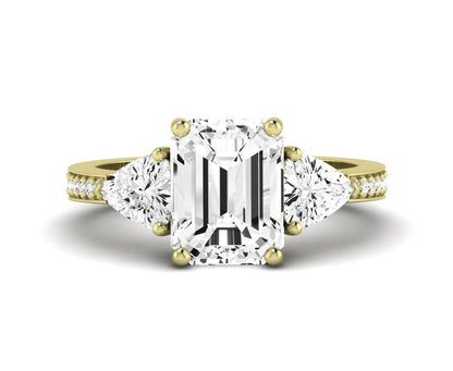 Snowdonia Emerald Diamond Engagement Ring (Lab Grown Igi Cert) yellowgold