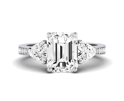 Snowdonia Emerald Diamond Engagement Ring (Lab Grown Igi Cert) whitegold