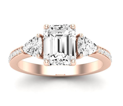 Snowdonia Emerald Diamond Engagement Ring (Lab Grown Igi Cert) rosegold