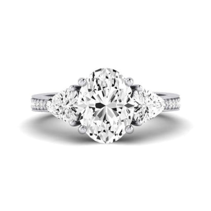 Snowdonia Oval Moissanite Bridal Set whitegold