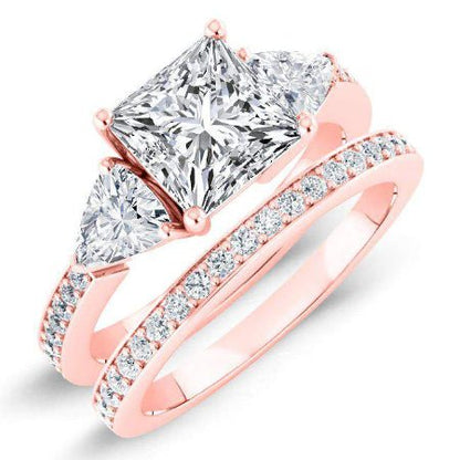 Snowdonia Princess Moissanite Bridal Set rosegold