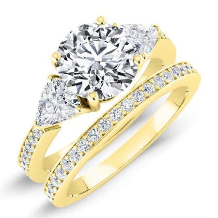 Snowdonia Round Moissanite Bridal Set yellowgold
