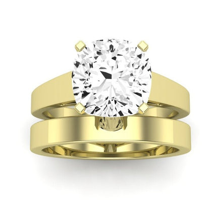 Snowdrop Cushion Moissanite Bridal Set yellowgold