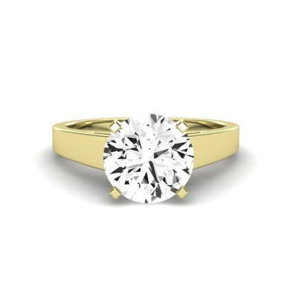 Snowdrop Moissanite Matching Band Only (engagement Ring Not Included) For Ring With Round Center yellowgold