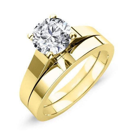 Snowdrop Round Moissanite Bridal Set yellowgold