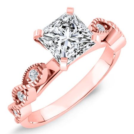 Sophora Diamond Matching Band Only (engagement Ring Not Included) For Ring With Princess Center rosegold