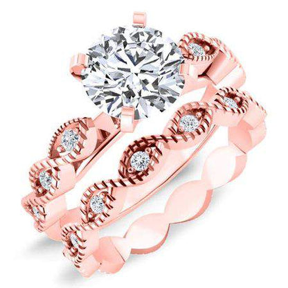 Sophora Moissanite Matching Band Only (engagement Ring Not Included) For Ring With Round Center rosegold