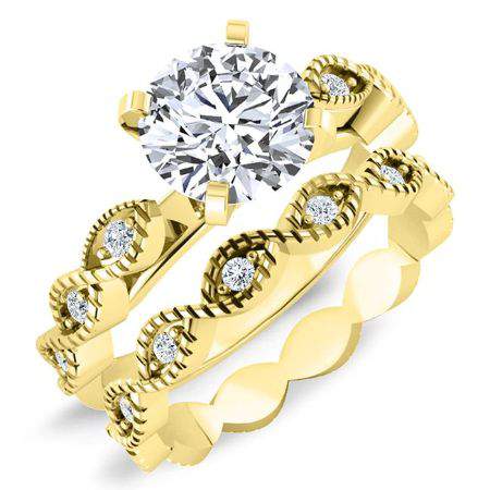 Sophora Moissanite Matching Band Only (engagement Ring Not Included) For Ring With Round Center yellowgold