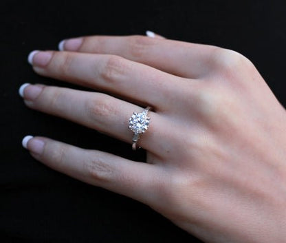 Sorrel Round Diamond Engagement Ring (Lab Grown Igi Cert) whitegold