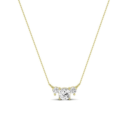 Spirea Cushion Cut Diamond Accented Necklace (Clarity Enhanced) yellowgold