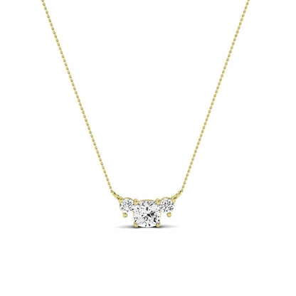 Spirea Cushion Cut Moissanite Accented Necklace yellowgold