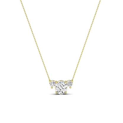 Spirea Oval Cut Diamond Accented Necklace (Clarity Enhanced) yellowgold