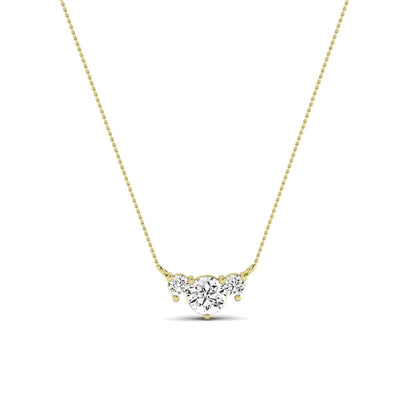 Spirea Round Cut Moissanite Accented Necklace yellowgold
