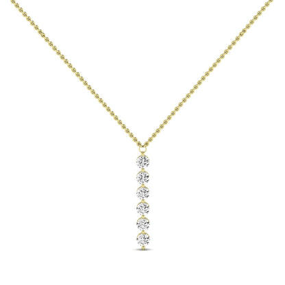 Stella Round Moissanite Necklace yellowgold