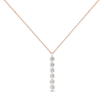 Stella Round Moissanite Necklace rosegold