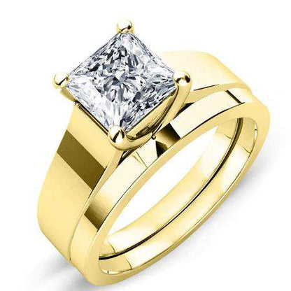 Sundrop Moissanite Matching Band Only (engagement Ring Not Included) For Ring With Princess Center yellowgold