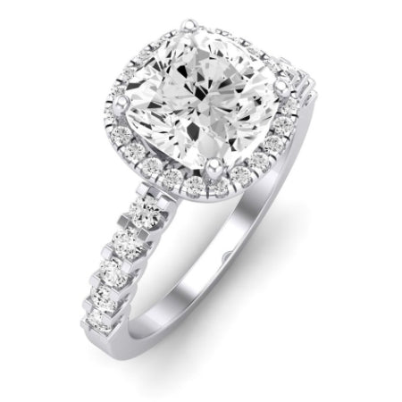 Sweet Pea Diamond Matching Band Only ( Engagement Ring Not Included) For Ring With Cushion Center whitegold