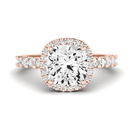 Sweet Pea Diamond Matching Band Only ( Engagement Ring Not Included) For Ring With Cushion Center rosegold
