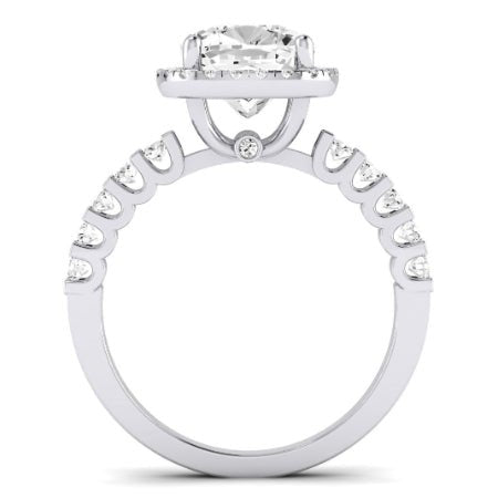 Sweet Pea Diamond Matching Band Only ( Engagement Ring Not Included) For Ring With Cushion Center whitegold