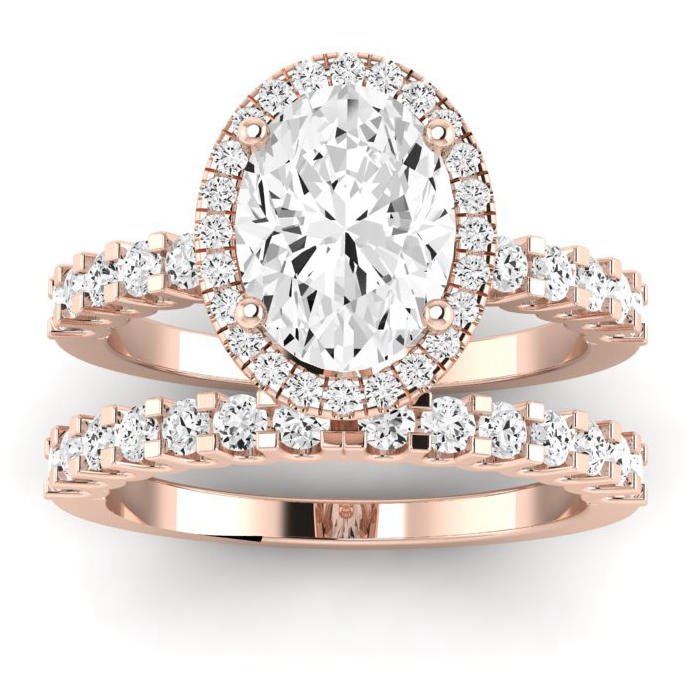 Sweet Pea Diamond Matching Band Only ( Engagement Ring Not Included) For Ring With Oval Center rosegold