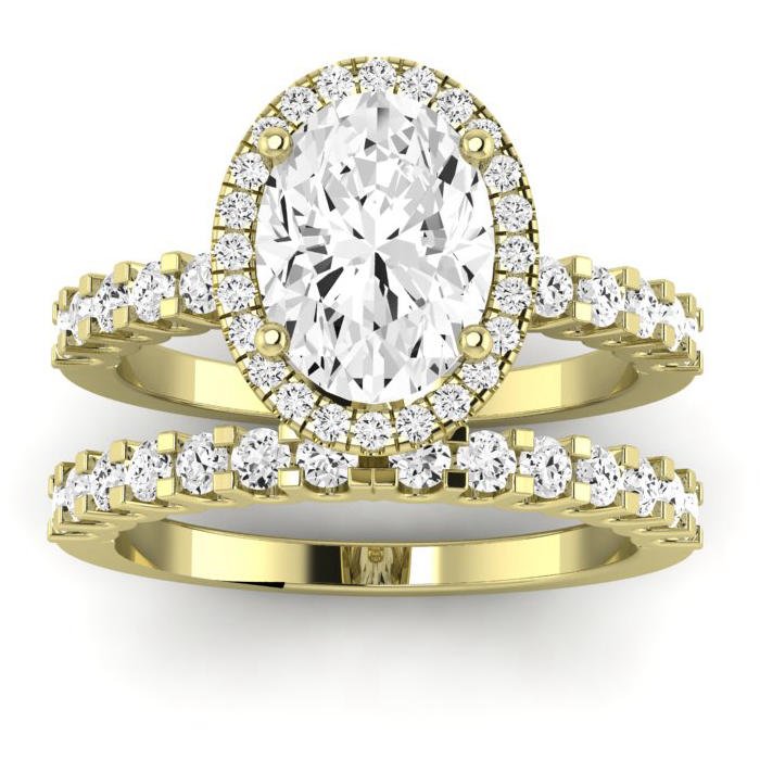 Sweet Pea Diamond Matching Band Only ( Engagement Ring Not Included) For Ring With Oval Center yellowgold