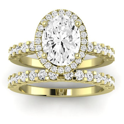 Sweet Pea Diamond Matching Band Only ( Engagement Ring Not Included) For Ring With Oval Center yellowgold