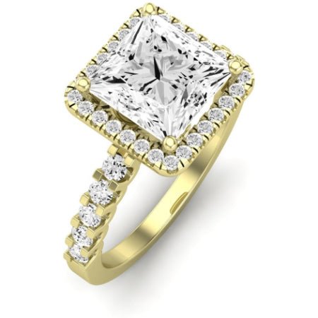 Sweet Pea Diamond Matching Band Only ( Engagement Ring Not Included) For Ring With Princess Center yellowgold