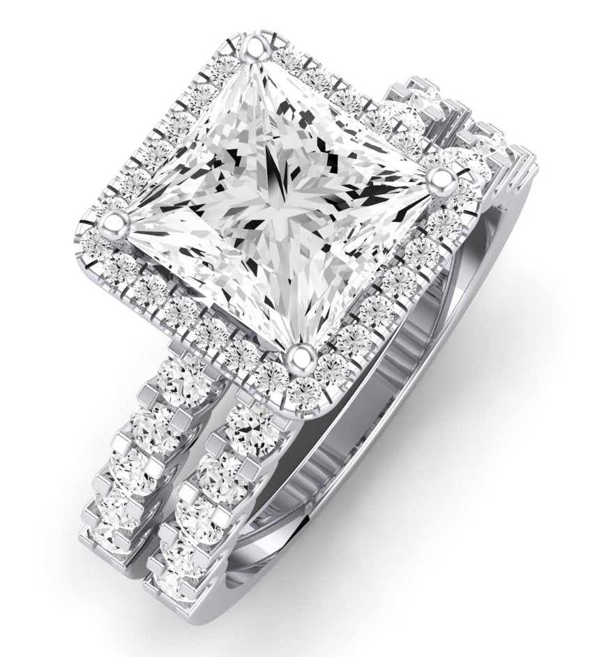 Sweet Pea Diamond Matching Band Only ( Engagement Ring Not Included) For Ring With Princess Center whitegold