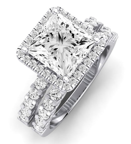 Sweet Pea Diamond Matching Band Only ( Engagement Ring Not Included) For Ring With Princess Center whitegold