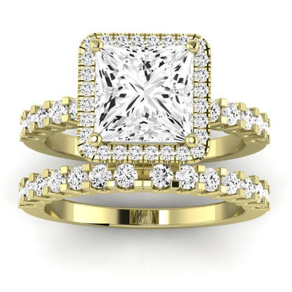 Sweet Pea Diamond Matching Band Only ( Engagement Ring Not Included) For Ring With Princess Center yellowgold