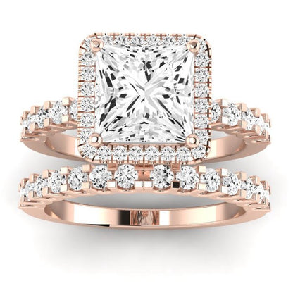 Sweet Pea Diamond Matching Band Only ( Engagement Ring Not Included) For Ring With Princess Center rosegold