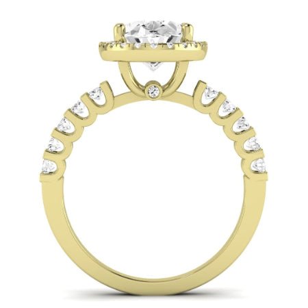 Sweet Pea Moissanite Matching Band Only ( Engagement Ring Not Included) For Ring With Oval Center yellowgold