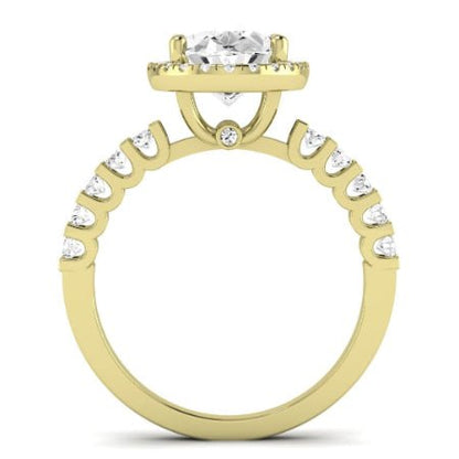 Sweet Pea Moissanite Matching Band Only ( Engagement Ring Not Included) For Ring With Oval Center yellowgold