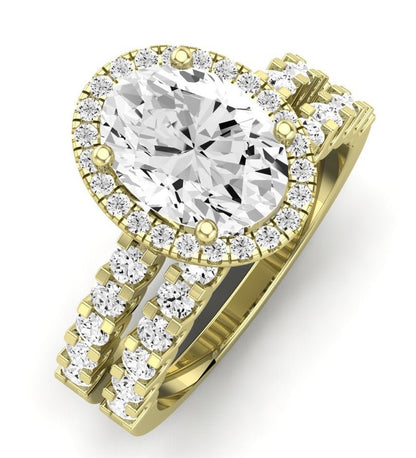 Sweet Pea Moissanite Matching Band Only ( Engagement Ring Not Included) For Ring With Oval Center yellowgold
