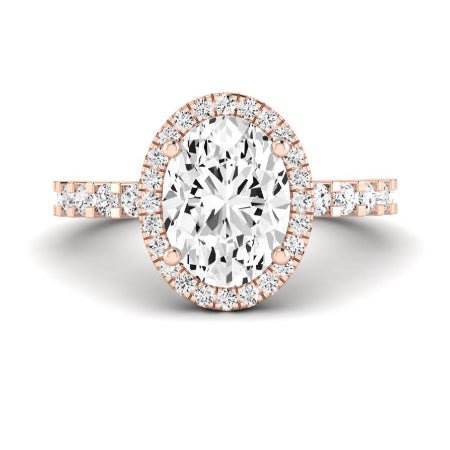 Sweet Pea Moissanite Matching Band Only ( Engagement Ring Not Included) For Ring With Oval Center rosegold