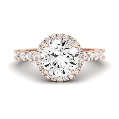 Sweet Pea Moissanite Matching Band Only (does Not Include Engagement Ring) For Ring With Round Center rosegold