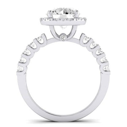 Sweet Pea Moissanite Matching Band Only (does Not Include Engagement Ring) For Ring With Round Center whitegold