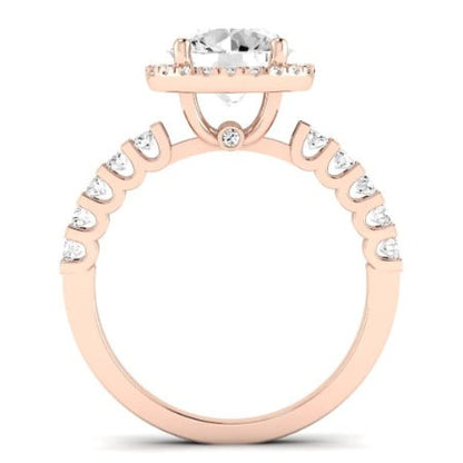 Sweet Pea Moissanite Matching Band Only (does Not Include Engagement Ring) For Ring With Round Center rosegold