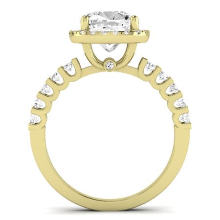 Sweetpea Cushion Moissanite Bridal Set yellowgold