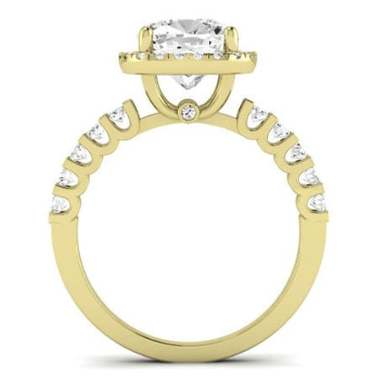 Sweetpea Cushion Moissanite Bridal Set yellowgold