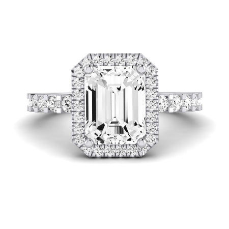 Sweetpea Emerald Moissanite Bridal Set whitegold