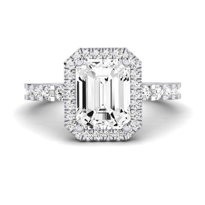 Sweetpea Emerald Moissanite Bridal Set whitegold