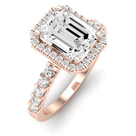 Sweetpea Emerald Moissanite Bridal Set rosegold