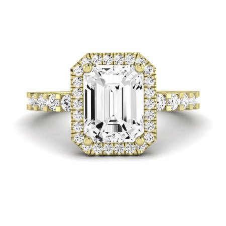 Sweetpea Emerald Moissanite Bridal Set yellowgold