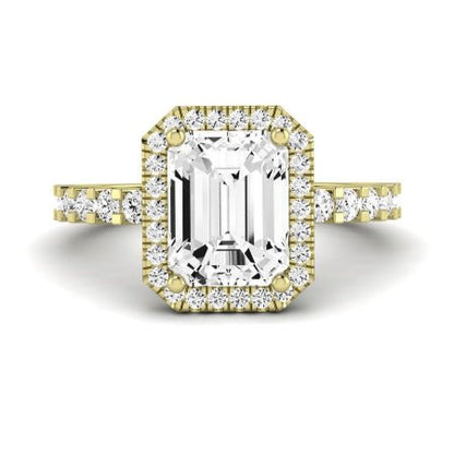 Sweetpea Emerald Moissanite Bridal Set yellowgold