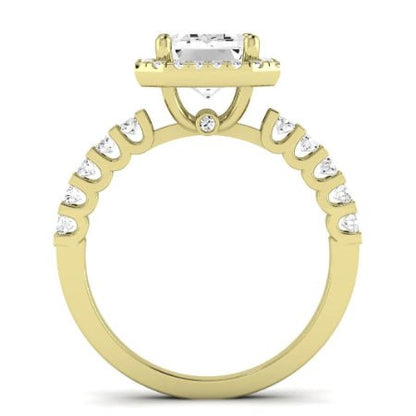 Sweetpea Emerald Moissanite Bridal Set yellowgold