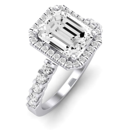 Sweetpea Emerald Moissanite Bridal Set whitegold