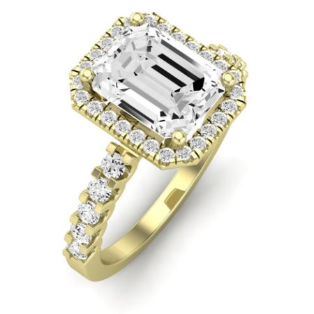 Sweetpea Emerald Moissanite Bridal Set yellowgold