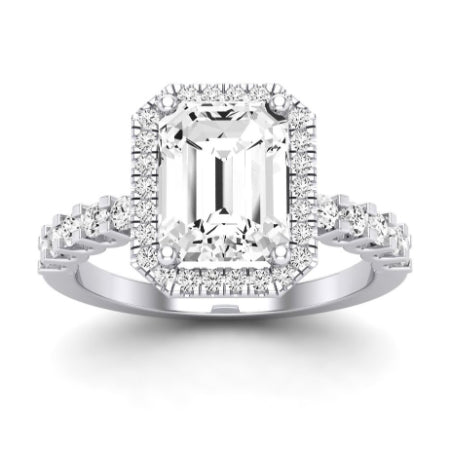 Sweetpea Emerald Moissanite Bridal Set whitegold