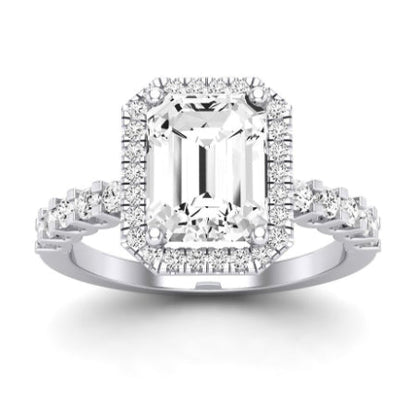Sweetpea Emerald Moissanite Bridal Set whitegold